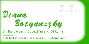 diana botyanszky business card